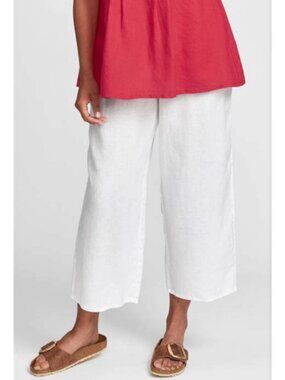 Flax White Floods Linen Wide Leg Pants - Small, 100% linen 🇱🇹